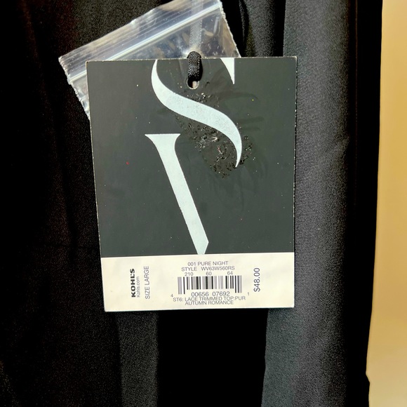 Vera Wang Button Down Blouse With Lace Detail - Picture 3 of 5